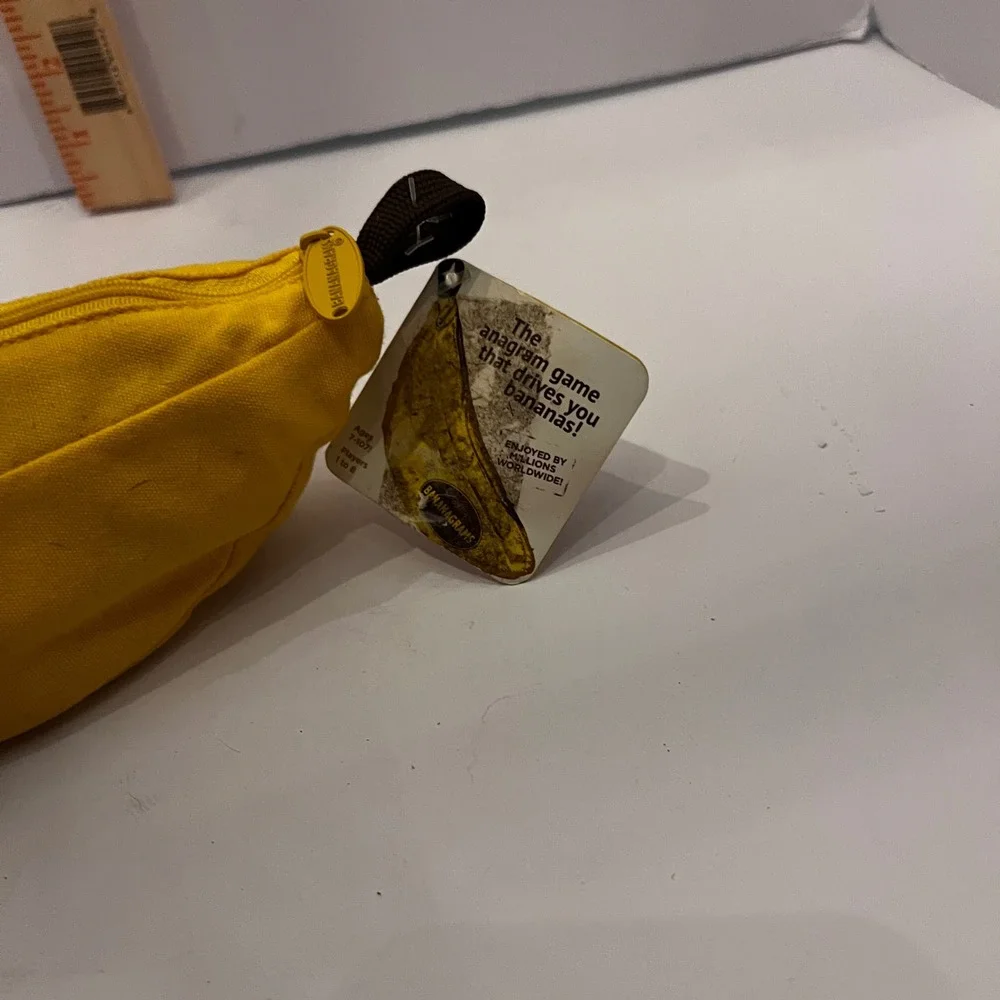 Bananagrams Yellow Banana Pencil Case Pouch Zipper Bag Cute Novelty